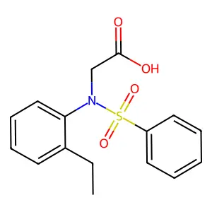 N-(2-ethylphenyl)-N-(phenylsulfonyl)glycine structure