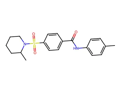 N-(4-methylphenyl)-4-(2-methylpiperidin-1-yl)sulfonylbenzamide structure