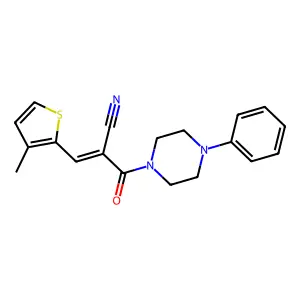 (2E)-3-(3-methylthiophen-2-yl)-2-[(4-phenylpiperazin-1-yl)carbonyl]prop-2-enenitrile structure