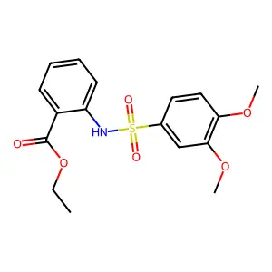 Ethyl 2-{[(3,4-dimethoxyphenyl)sulfonyl]amino}benzoate structure