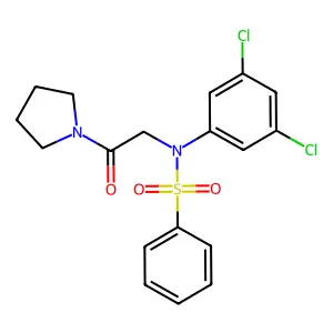 N-(3,5-dichlorophenyl)-N-(2-oxo-2-pyrrolidin-1-ylethyl)benzenesulfonamide structure