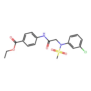 Ethyl 4-({[3-chloro(methylsulfonyl)anilino]acetyl}amino)benzoate structure