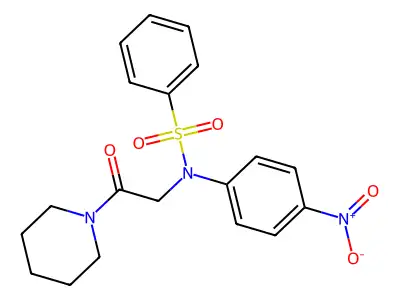 N-(4-nitrophenyl)-N-(2-oxo-2-piperidin-1-ylethyl)benzenesulfonamide structure