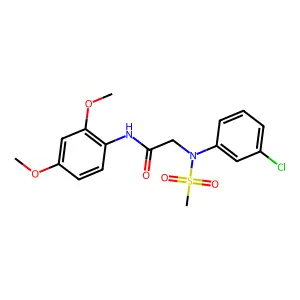 2-[3-chloro(methylsulfonyl)anilino]-N-(2,4-dimethoxyphenyl)acetamide structure