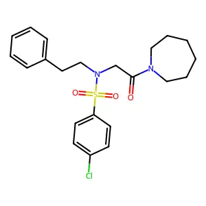 N-[2-(1-azepanyl)-2-oxoethyl]-4-chloro-N-(2-phenylethyl)benzenesulfonamide structure