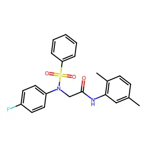 2-[N-(benzenesulfonyl)-4-fluoroanilino]-N-(2,5-dimethylphenyl)acetamide structure