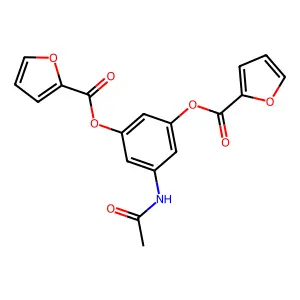 5-Acetamido-1,3-phenylene bis(furan-2-carboxylate) structure