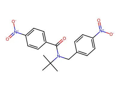N-tert-butyl-4-nitro-N-(4-nitrobenzyl)benzamide structure
