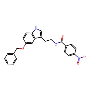 4-nitro-N-[2-(5-phenylmethoxy-1H-indol-3-yl)ethyl]benzamide structure