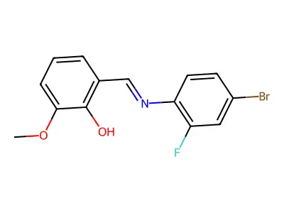 2-{(E)-[(4-bromo-2-fluorophenyl)imino]methyl}-6-methoxyphenol structure