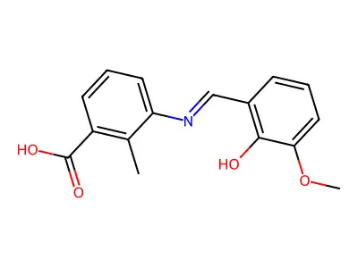 3-((2-Hydroxy-3-methoxybenzylidene)amino)-2-methylbenzoic acid structure
