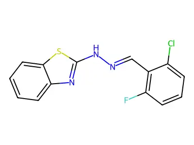 N-[(E)-(2-chloro-6-fluorophenyl)methylideneamino]-1,3-benzothiazol-2-amine structure