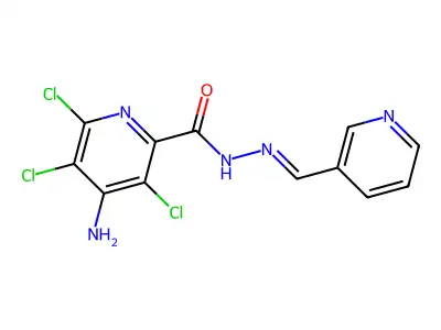4-amino-3,5,6-trichloro-N-[(E)-pyridin-3-ylmethylideneamino]pyridine-2-carboxamide structure