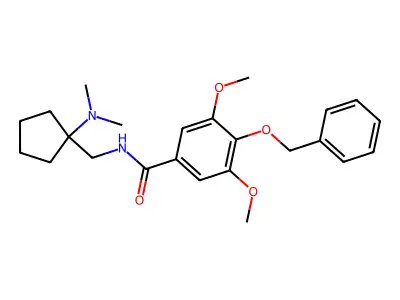 4-(benzyloxy)-N-((1-(dimethylamino)cyclopentyl)methyl)-3,5-dimethoxybenzamide structure