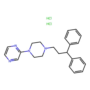 Piperazine, 1-(3,3-diphenylpropyl)-4-(2-pyrazinyl)-, dihydrochloride structure