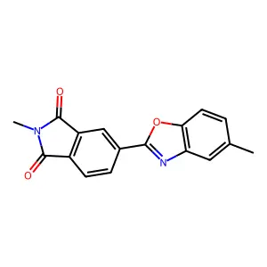 2-methyl-5-(5-methyl-1,3-benzoxazol-2-yl)-1H-isoindole-1,3(2H)-dione structure