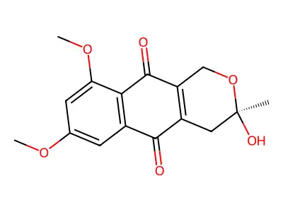 3-Hydroxy-7,9-dimethoxy-3-methyl-3,4-dihydro-1H-benzo[g]isochromene-5,10-dione structure