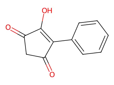 4-Hydroxy-5-phenylcyclopent-4-ene-1,3-dione structure