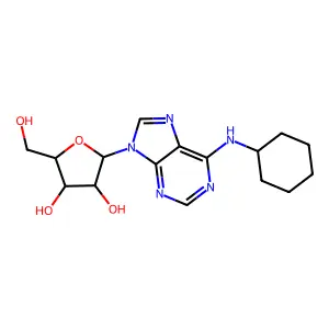 2-[6-(环己基氨基)-9-嘌呤基]-5-(羟甲基)氧杂环戊烷-3,4-二醇 structure