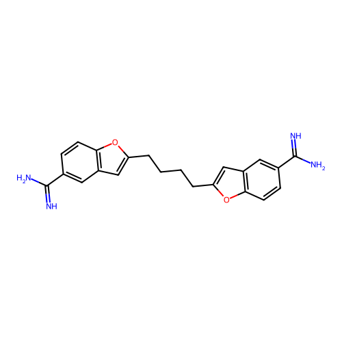 2-[4-(5-Carbamimidoylbenzofuran-2-yl)butyl]benzofuran-5-carboxamidine structure
