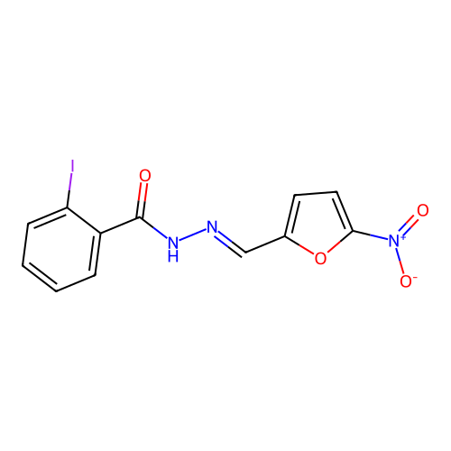 2-iodo-N'-[(E)-(5-nitrofuran-2-yl)methylidene]benzohydrazide structure