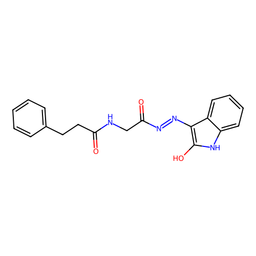 (Z)-N-(2-oxo-2-(2-(2-oxoindolin-3-ylidene)hydrazinyl)ethyl)-3-phenylpropanamide structure