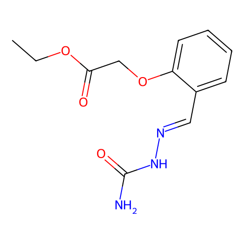 ethyl {2-[(E)-(2-carbamoylhydrazinylidene)methyl]phenoxy}acetate structure