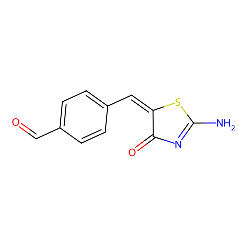 4-[(2-Imino-4-oxo-1,3-thiazolidin-5-ylidene)methyl]benzaldehyde structure