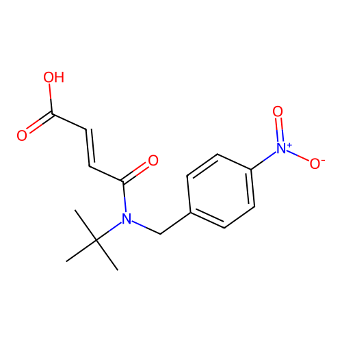 (E)-4-(tert-butyl(4-nitrobenzyl)amino)-4-oxobut-2-enoic acid structure