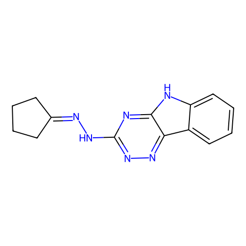cyclopentanone 5H-[1,2,4]triazino[5,6-b]indol-3-ylhydrazone structure