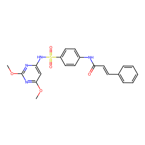 N-(4-(N-(2,6-dimethoxypyrimidin-4-yl)sulfamoyl)phenyl)cinnamamide structure