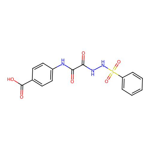 4-[[2-[2-(Benzenesulfonyl)hydrazinyl]-2-oxoacetyl]amino]benzoic acid structure