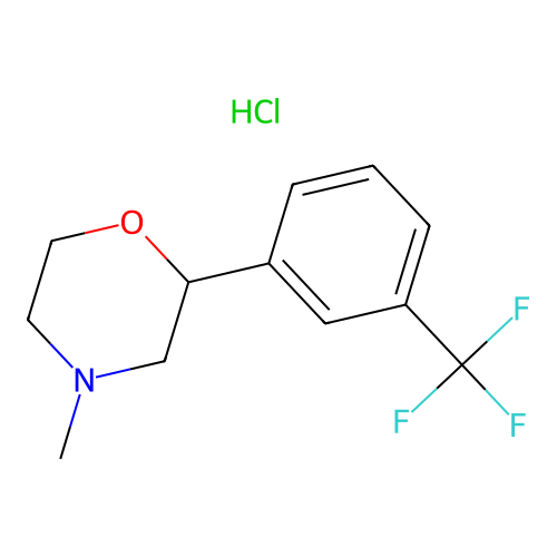 Morpholine, 4-methyl-2-(3-(trifluoromethyl)phenyl)-, hydrochloride (1:1) structure
