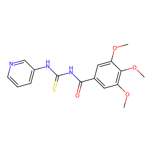 3,4,5-trimethoxy-N-(pyridin-3-ylcarbamothioyl)benzamide structure