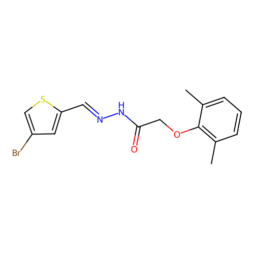 (E)-N'-((4-bromothiophen-2-yl)methylene)-2-(2,6-dimethylphenoxy)acetohydrazide structure
