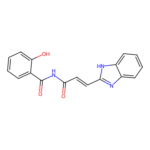 (E)-N-(3-(1H-benzo[d]imidazol-2-yl)acryloyl)-2-hydroxybenzamide structure