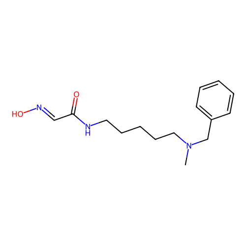 (2E)-N-{5-[benzyl(methyl)amino]pentyl}-2-(hydroxyimino)ethanamide structure