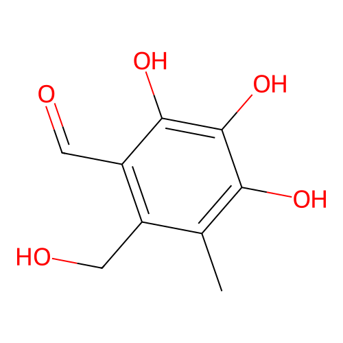 2,3,4-Trihydroxy-6-(hydroxymethyl)-5-methylbenzaldehyde structure