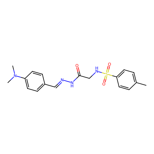N-({N'-[(1Z)-[4-(dimethylamino)phenyl]methylidene]hydrazinecarbonyl}methyl)-4-methylbenzene-1-sulfonamide structure