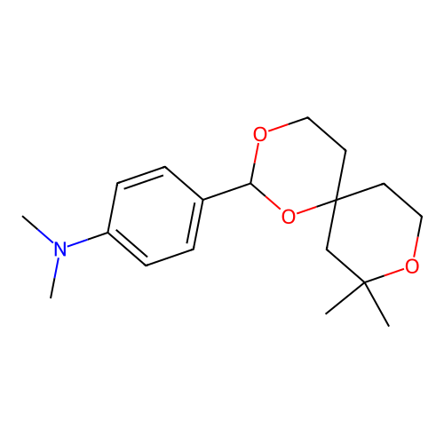 4-(8,8-dimethyl-1,3,9-trioxaspiro[5.5]undec-2-yl)-N,N-dimethylaniline structure