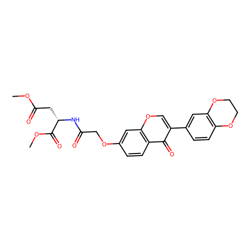 (S)-dimethyl 2-(2-((3-(2,3-dihydrobenzo[b][1,4]dioxin-6-yl)-4-oxo-4H-chromen-7-yl)oxy)acetamido)succinate structure