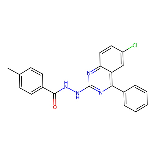 N'-(6-chloro-4-phenylquinazolin-2-yl)-4-methylbenzohydrazide structure