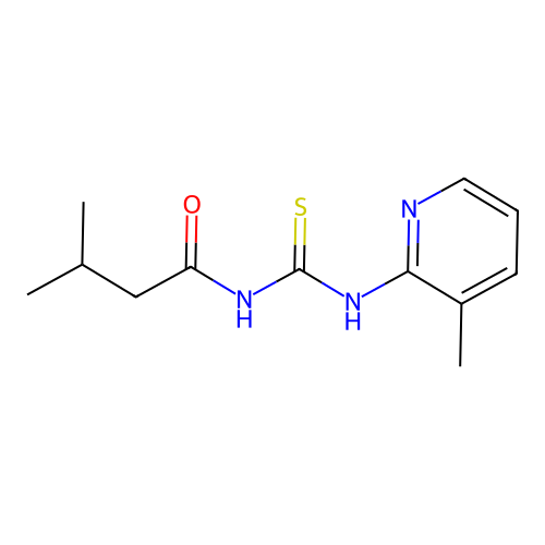 3-methyl-N-[(3-methylpyridin-2-yl)carbamothioyl]butanamide structure
