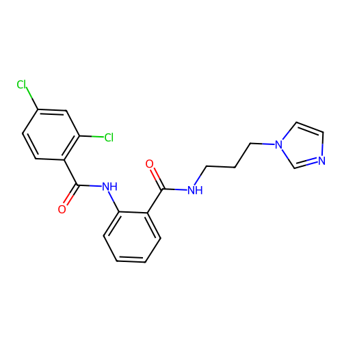 2,4-Dichloro-N-[2-(3-imidazol-1-yl-propylcarbamoyl)-phenyl]-benzamide structure