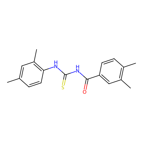 N-[(2,4-dimethylphenyl)carbamothioyl]-3,4-dimethylbenzamide structure