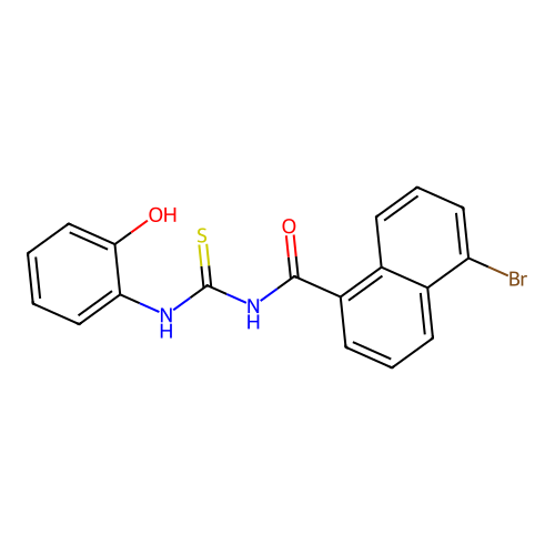 5-bromo-N-[(2-hydroxyphenyl)carbamothioyl]naphthalene-1-carboxamide structure