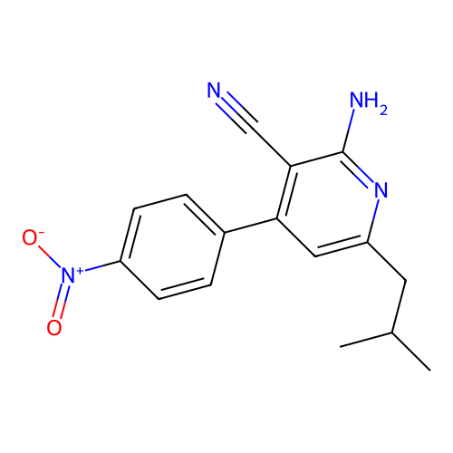 2-Amino-6-(2-methylpropyl)-4-(4-nitrophenyl)pyridine-3-carbonitrile structure