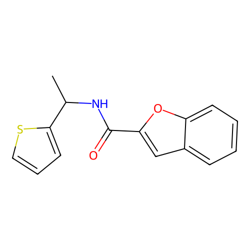 N-[1-(thiophen-2-yl)ethyl]-1-benzofuran-2-carboxamide structure