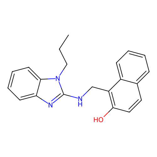 1-{[(1-propyl-1H-benzimidazol-2-yl)amino]methyl}-2-naphthol structure