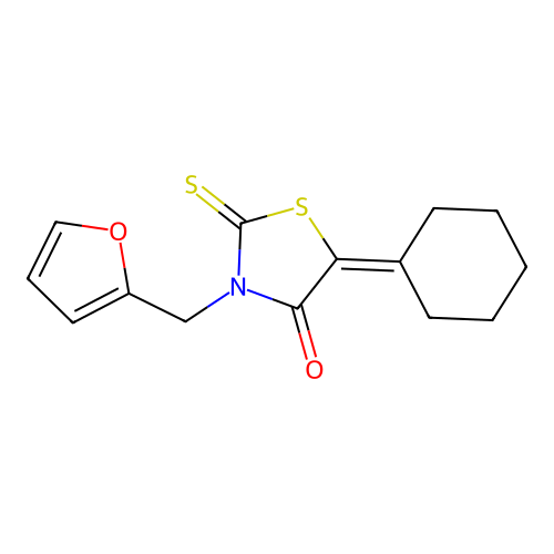 5-Cyclohexylidene-3-(furan-2-ylmethyl)-2-thioxo-1,3-thiazolidin-4-one structure
